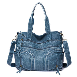 Denim Farbe Tote Handtasche