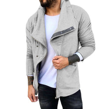 Laden Sie das Bild in den Galerie-Viewer, Lässige Fleece-Kapuzenjacke mit diagonalem Reißverschluss