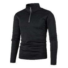 Laden Sie das Bild in den Galerie-Viewer, Einfarbiges Rollkragen-Sweatshirt mit Reißverschluss