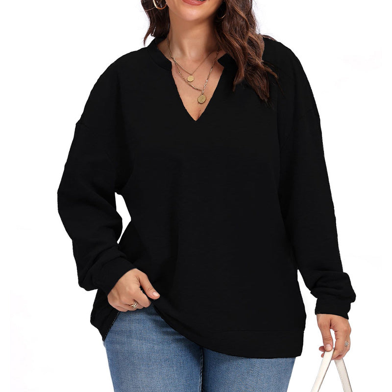 Damen Übergroßer Pullover mit V-Ausschnitt