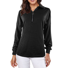 Laden Sie das Bild in den Galerie-Viewer, T-Shirt mit Revers und Reißverschluss