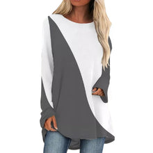Laden Sie das Bild in den Galerie-Viewer, Langärmeliges Buntes T-Shirt mit Rundhalsausschnitt