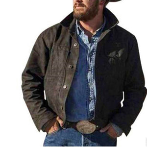 Einreihige Jeansjacke aus Baumwolle
