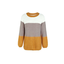 Laden Sie das Bild in den Galerie-Viewer, Gestreifter Panel-Kontrast-Strickpullover