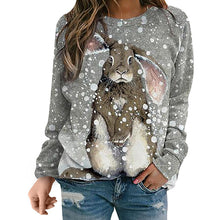 Laden Sie das Bild in den Galerie-Viewer, Lässiges Langarm-Kaninchen-T-Shirt