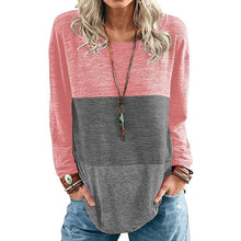 Laden Sie das Bild in den Galerie-Viewer, Kontrastierendes Langärmliges T-Shirt mit Rundhalsausschnitt