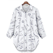 Laden Sie das Bild in den Galerie-Viewer, Langarm-Bluse mit Buchstabendruck