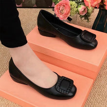 Laden Sie das Bild in den Galerie-Viewer, Einfarbige Rutschfeste Lederschuhe Mit Niedrigem Absatz