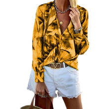 Laden Sie das Bild in den Galerie-Viewer, Bedrucktes Langärmliges T-Shirt mit V-Ausschnitt