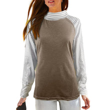 Laden Sie das Bild in den Galerie-Viewer, Gestreiftes Sweatshirt mit langen Ärmeln und Stehkragen