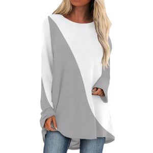 Langärmeliges Buntes T-Shirt mit Rundhalsausschnitt