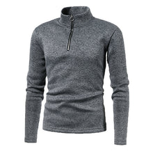 Laden Sie das Bild in den Galerie-Viewer, Einfarbiges Rollkragen-Sweatshirt mit Reißverschluss