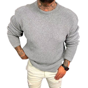 Einfarbiger Pullover mit Rundhalsausschnitt