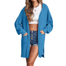 Laden Sie das Bild in den Galerie-Viewer, Herbst Einfarbige Langarm-Strickjacke für Damen