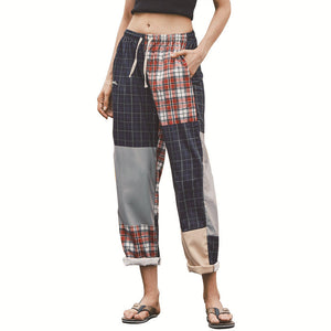 Unregelmäßig Karierte Freizeithose