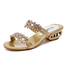 Laden Sie das Bild in den Galerie-Viewer, Modische rutschfeste Sandalen mit Strasssteinen für Damen