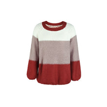 Laden Sie das Bild in den Galerie-Viewer, Gestreifter Panel-Kontrast-Strickpullover