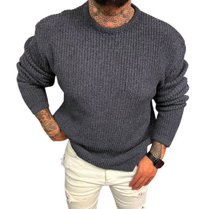 Einfarbiger Pullover mit Rundhalsausschnitt