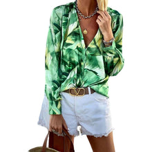 Laden Sie das Bild in den Galerie-Viewer, Bedrucktes Langärmliges T-Shirt mit V-Ausschnitt