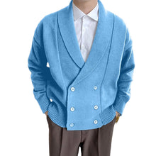 Laden Sie das Bild in den Galerie-Viewer, Vollfarbige geknöpfte Strickjacke