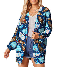 Laden Sie das Bild in den Galerie-Viewer, Weihnachten Knopf-Cardigan-Jacke