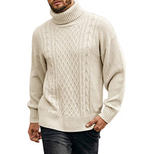 Laden Sie das Bild in den Galerie-Viewer, Einfarbiger Langärmliger Gestrickter Rollkragenpullover für Herren