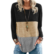 Laden Sie das Bild in den Galerie-Viewer, Kontrastierendes Langärmliges T-Shirt mit Rundhalsausschnitt