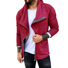 Laden Sie das Bild in den Galerie-Viewer, Lässige Fleece-Kapuzenjacke mit diagonalem Reißverschluss