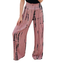 Laden Sie das Bild in den Galerie-Viewer, Elastische Strandhose mit hoher Taille und weitem Bein