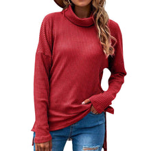 Laden Sie das Bild in den Galerie-Viewer, Lockerer Unregelmäßiger Strickpullover mit Rollkragen