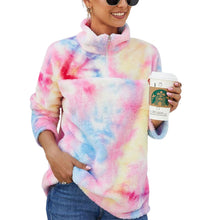 Laden Sie das Bild in den Galerie-Viewer, Plüschjacke mit Regenbogenverlauf