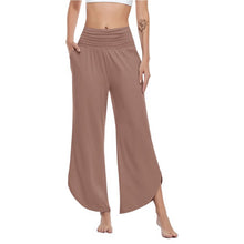 Laden Sie das Bild in den Galerie-Viewer, Einfarbige Unregelmäßige Yogahose mit elastischer Taille
