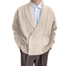 Laden Sie das Bild in den Galerie-Viewer, Vollfarbige geknöpfte Strickjacke