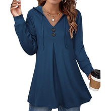 Laden Sie das Bild in den Galerie-Viewer, Damen-Sweatshirt mit Knopfleiste