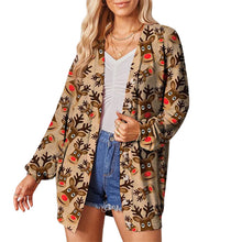 Laden Sie das Bild in den Galerie-Viewer, Weihnachten Knopf-Cardigan-Jacke
