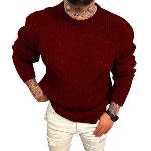 Einfarbiger Pullover mit Rundhalsausschnitt