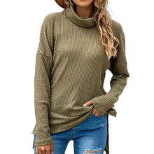 Laden Sie das Bild in den Galerie-Viewer, Lockerer Unregelmäßiger Strickpullover mit Rollkragen