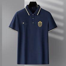 Laden Sie das Bild in den Galerie-Viewer, Einfarbiges geschäftliches Poloshirt mit Revers für Herren