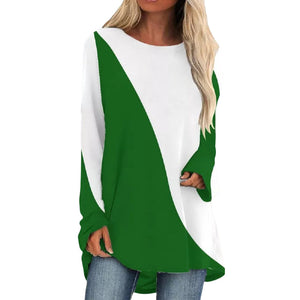 Langärmeliges Buntes T-Shirt mit Rundhalsausschnitt