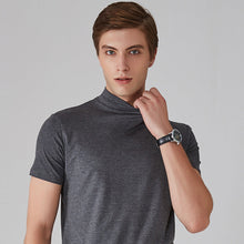 Laden Sie das Bild in den Galerie-Viewer, Schmal geschnittenes T-Shirt mit Stehkragen für Herren