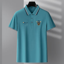 Laden Sie das Bild in den Galerie-Viewer, Einfarbiges geschäftliches Poloshirt mit Revers für Herren