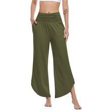 Laden Sie das Bild in den Galerie-Viewer, Einfarbige Unregelmäßige Yogahose mit elastischer Taille