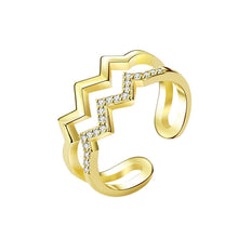 Laden Sie das Bild in den Galerie-Viewer, Doppelter Diamant-Wellenring