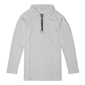 Poloshirts mit Viertelreißverschluss und langen Ärmeln für Herren