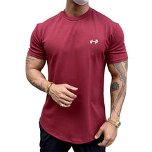 Laden Sie das Bild in den Galerie-Viewer, Elastisches Sport-T-Shirt aus reiner Baumwolle