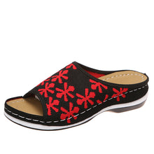 Laden Sie das Bild in den Galerie-Viewer, Retro Hohlblumensandalen mit rundem Kopf für Damen